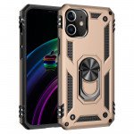 Wholesale Tech Armor Ring Stand Grip Case with Metal Plate for iPhone 12 Mini 5.4 inch (Gold)